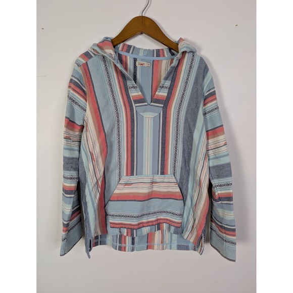 Faherty Tops - Faherty Baja Poncho Sweater Flannel Top Women's M Organic Cotton Southwestern